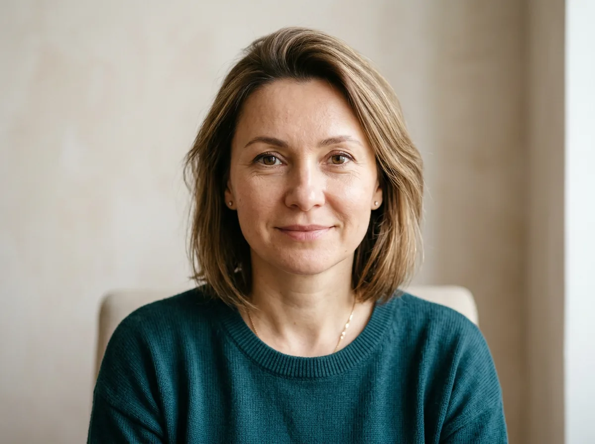 Аватар Елена П., женщина 40 лет, нейтральный портрет, светлый фон