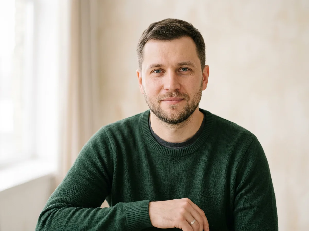 Аватар Сергей, мужчина 35 лет, нейтральный портрет, светлый фон